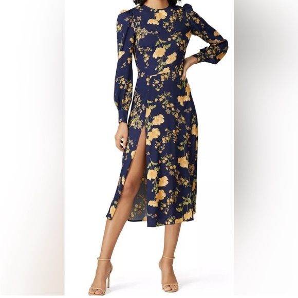 NWT Reformation Stevi Floral Mock Turtleneck Midi-Dress size 2 - Picture 1 of 12